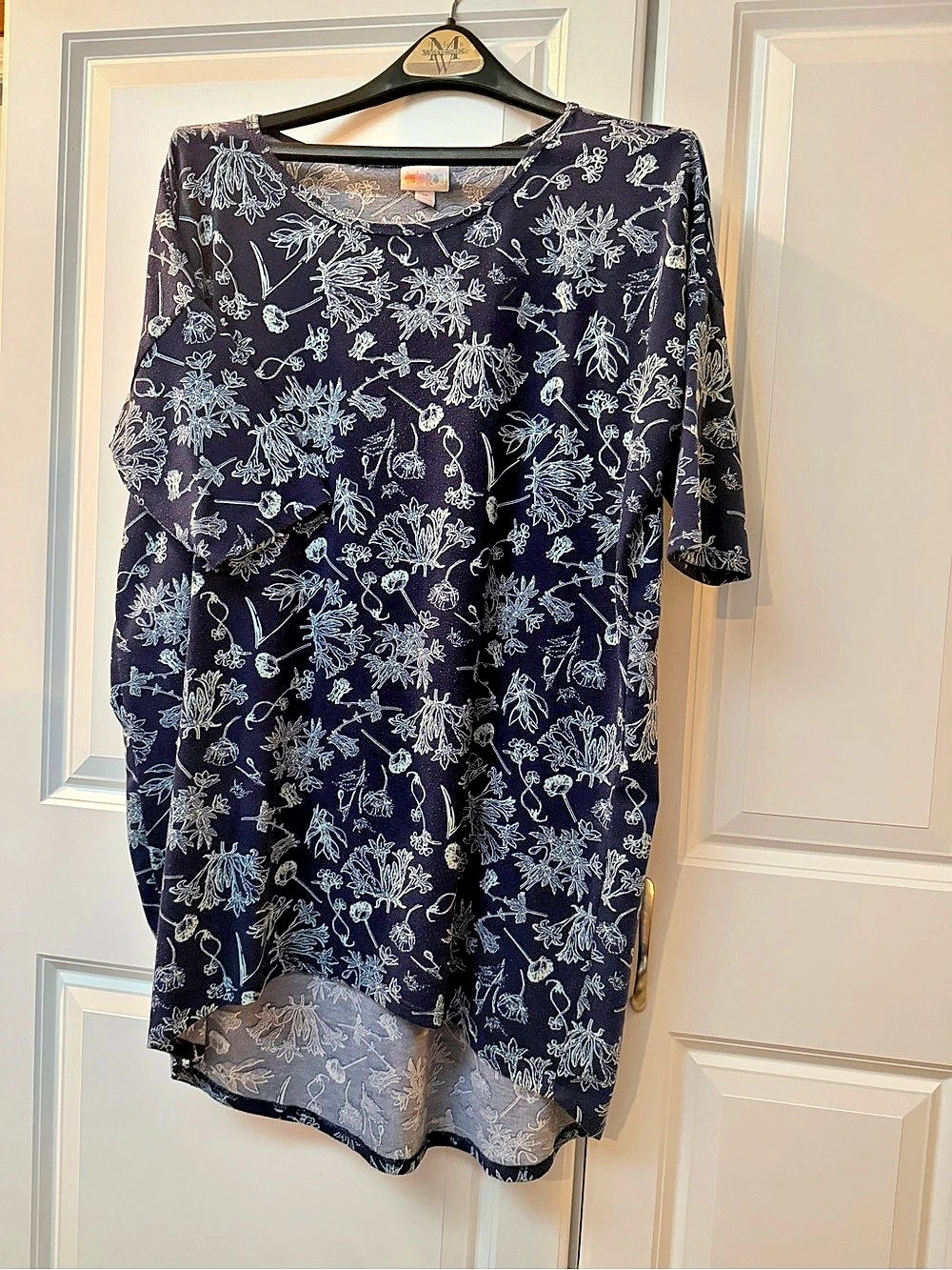 LuLaRoe Floral Mini Dress in Blue & White Size Medium